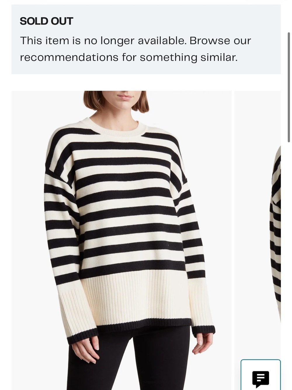 Industry Striped Crew Neck Sweater in Black and Cream